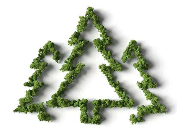 Baumsymbol aus grünen Pflanzen – Visual für Klimaschutz im Green Impact Programm